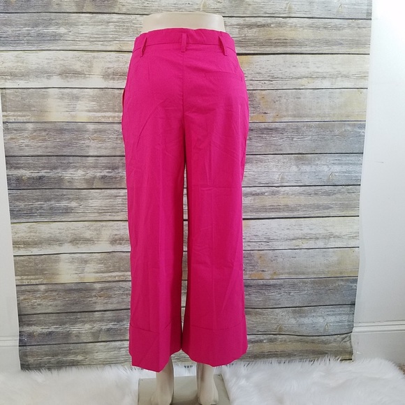 NWT Zara Fuchsia Poplin Culottes Ankle Pants - Picture 6 of 7